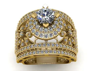 Luxury Wedding Diamond Ring 3d Printable Model 3D print model get