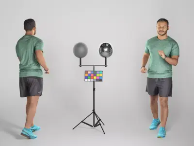Indian man in sportswear walking 311 Low-poly 3D model