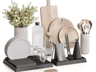 Decorative kitchen set 3D model