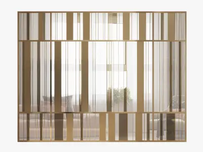 Metal and glass partition 3D model