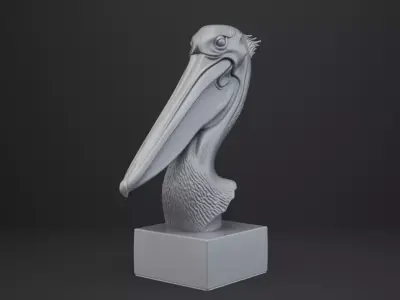 Pelican Bust - Animal Figurine 3D print model