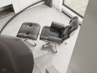 Modern living room dining room interior scenes 561 3D model