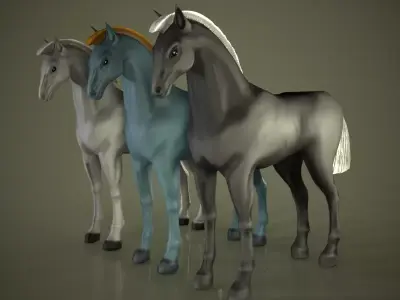 Horse Low-poly 3D model 13