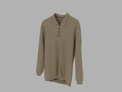 Sweater polo shirt on hanger Low-poly 3D model