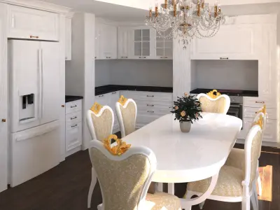 Classic kitchen Living room 3D model