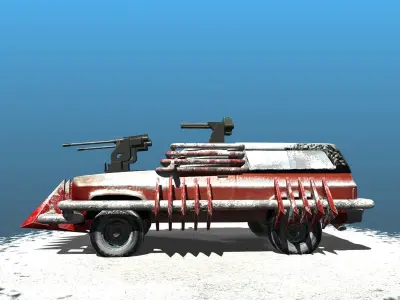 Offroad battle car 01 Low-poly 3D model