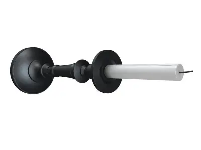 Old candlestick with candle 3D model