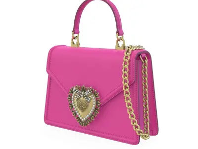 Dolce Gabbana Devotion top-handle Bag Pink Leather Low-poly 3D model