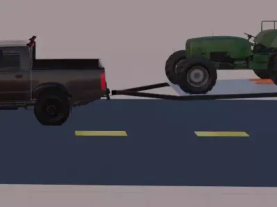 truck and trailer  Free 3D model