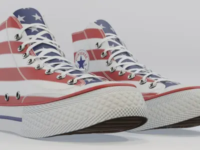 Basketball Leather Shoes Converse All Star USA 3D model