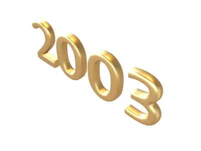 Year Number 2003 v1 002 Low-poly 3D model