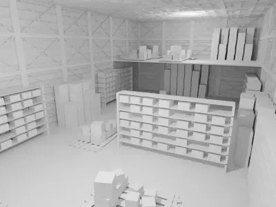 Warehouse Interior No Material 3D model