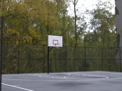 Street Basketball Court Low-poly 3D model