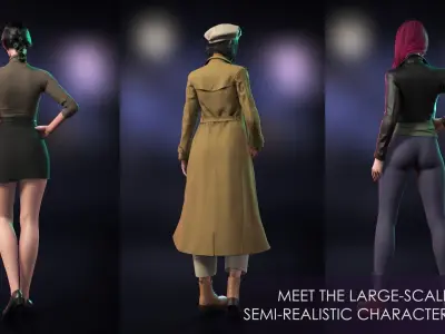 Streetwear Casual Girls Pack - Realistic Stylized Character Low-poly 3D model