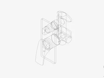 Wall Mixer Tap - Luxury - Rapid - Diverter Low-poly 3D model