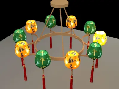 Chinese lantern 3D model 20