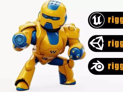 COMBAT DROID COLOBO Rigged for Unreal Engine - Unity - MIXAMO  3D model