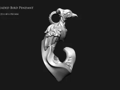 Double-Headed Bird Pendant 3D print model