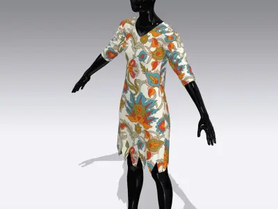 Female Cloth Dress Low-poly 3D model purchase