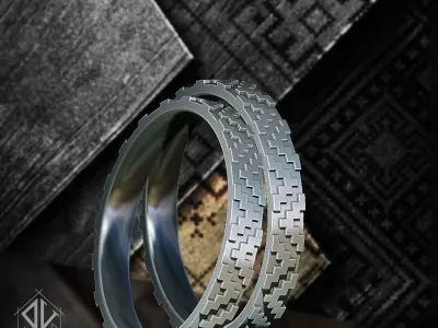 Ukrainian embroidered ring - Vyshyvanka ring 3D print model