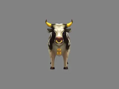 Cartoon cow Low-poly 3D model