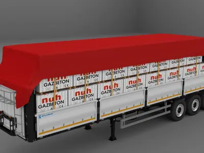 Koluman Flatbed Trailer Low-poly 3D model