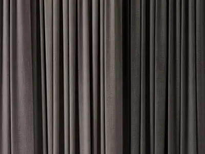 Brown curtains collections 02 HBH Low-poly 3D model