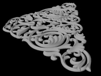 Central decor ornament for furniture 3D model 780