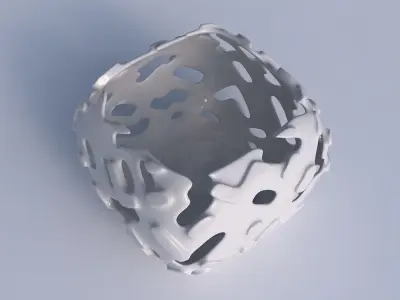 Bowl semi-quadratic with smooth cuts and bulges   3D print model