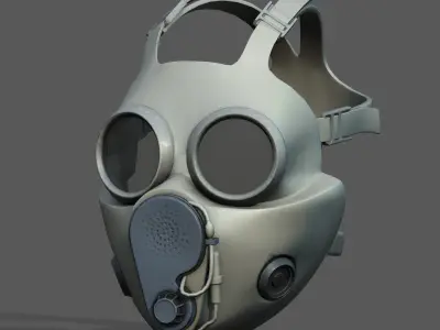 Gas mask protection pollution fantasy scifi military helmet  Low-poly 3D model