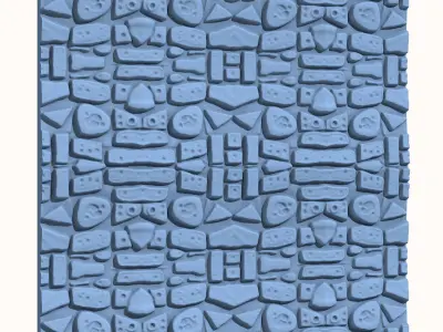 Seamless Primitive Schist Wall Section 3D print model