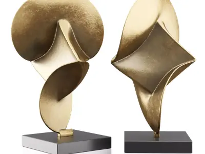 Karl Geckler Double Discus Sculpture Low-poly 3D model