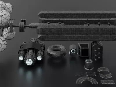 3d Space Models Low-poly 3D model