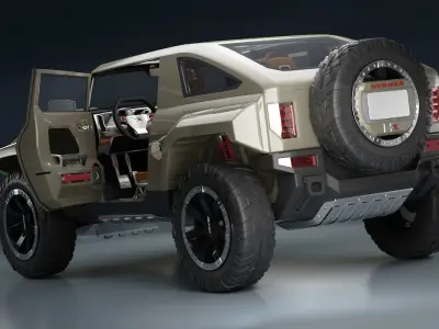 Car 4x4 Vehicle with openable Doors and detachable Roof 3D model