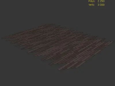 Wood Floor Oak Brownwood Brushed 3D model