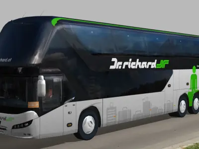 Neoplan Skyliner bus Dr Richard livery Low-poly 3D model