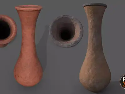 Earthenware Vase-Version 2 Low-poly 3D model