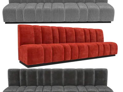 Lux Restaurant Club Sofa Part1 velvet fabric  3D model