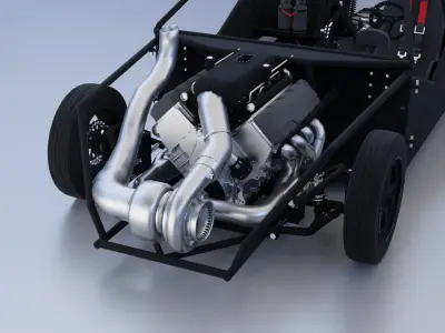 Nissan GTR Drag Racing Car Low-poly 3D model