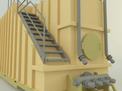 Frac Tank trailer model 3D model