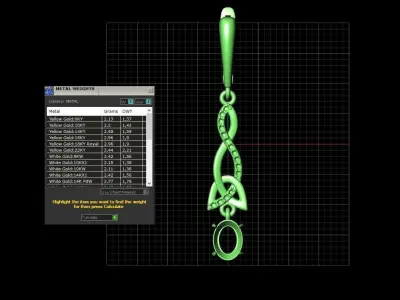 Earring Diamond and  sapphire 3D print model