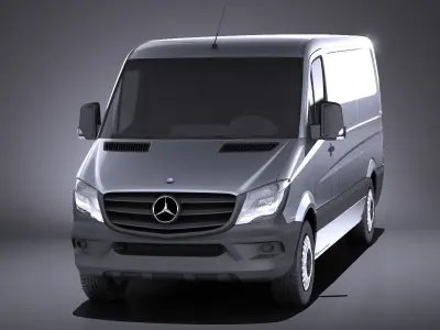 Mercedes Sprinter short low 2017 VRAY 3D model