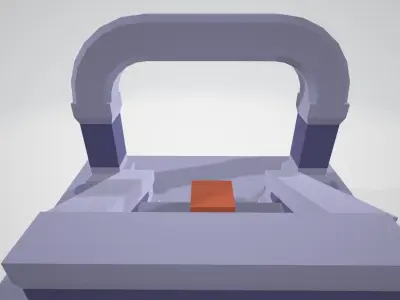 Danj with the royal chair Low-poly 3D model