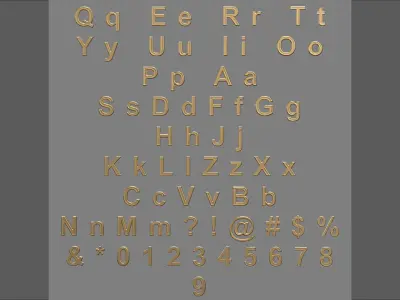 Volumetric letters numbers symbols for cnc 3d print Pack 3D print model