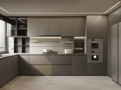 Modern Apartment 3D Model with CAD Drawings 3D model