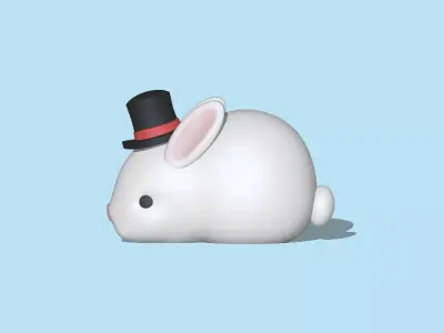Cute Magic Bunny  3D print model