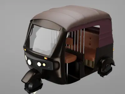 Sci-Fi CNG Auto Rickshaw Spaceship Concept 3D model
