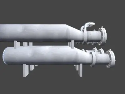 Tube Heat Exchanger Low-poly 3D model