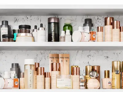 Large set of cosmetics for the bathroom or beauty salon 500 3D model