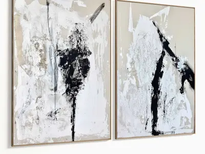 Plaster Two Photo Frame 293 Low-poly 3D model